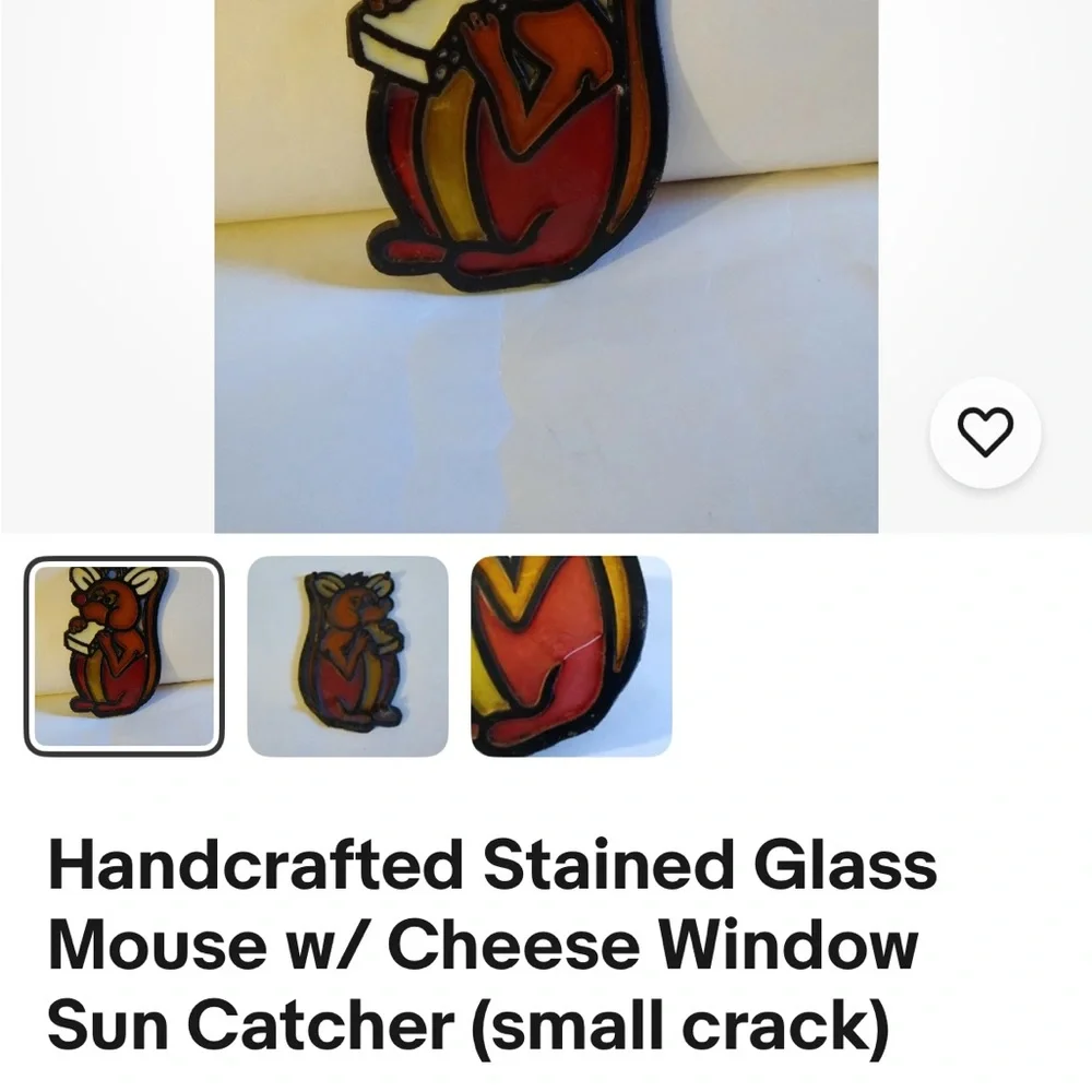 Colorful‎ Stained Glass Mouse Candle Holder